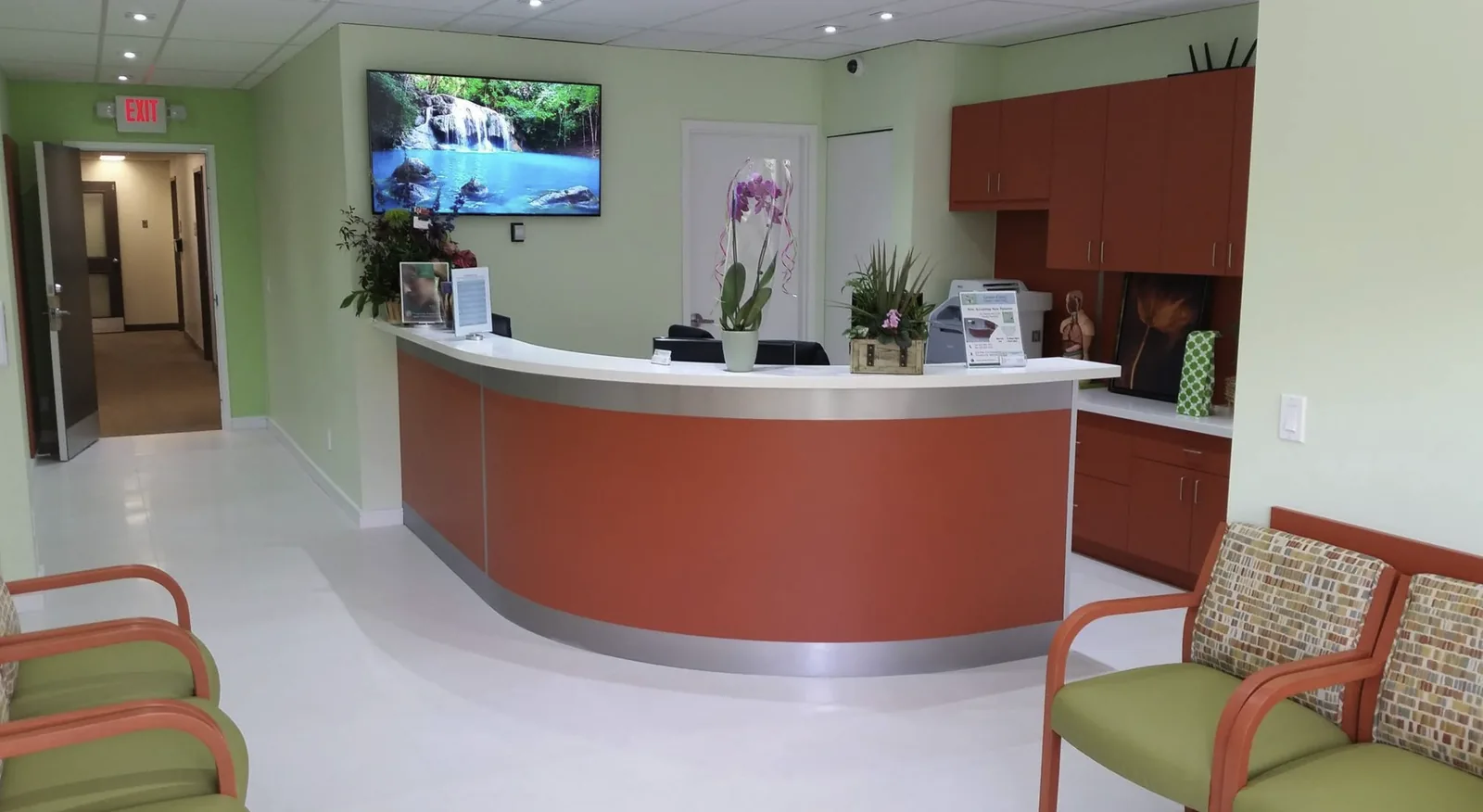 Reception area at Green Clinic, North York